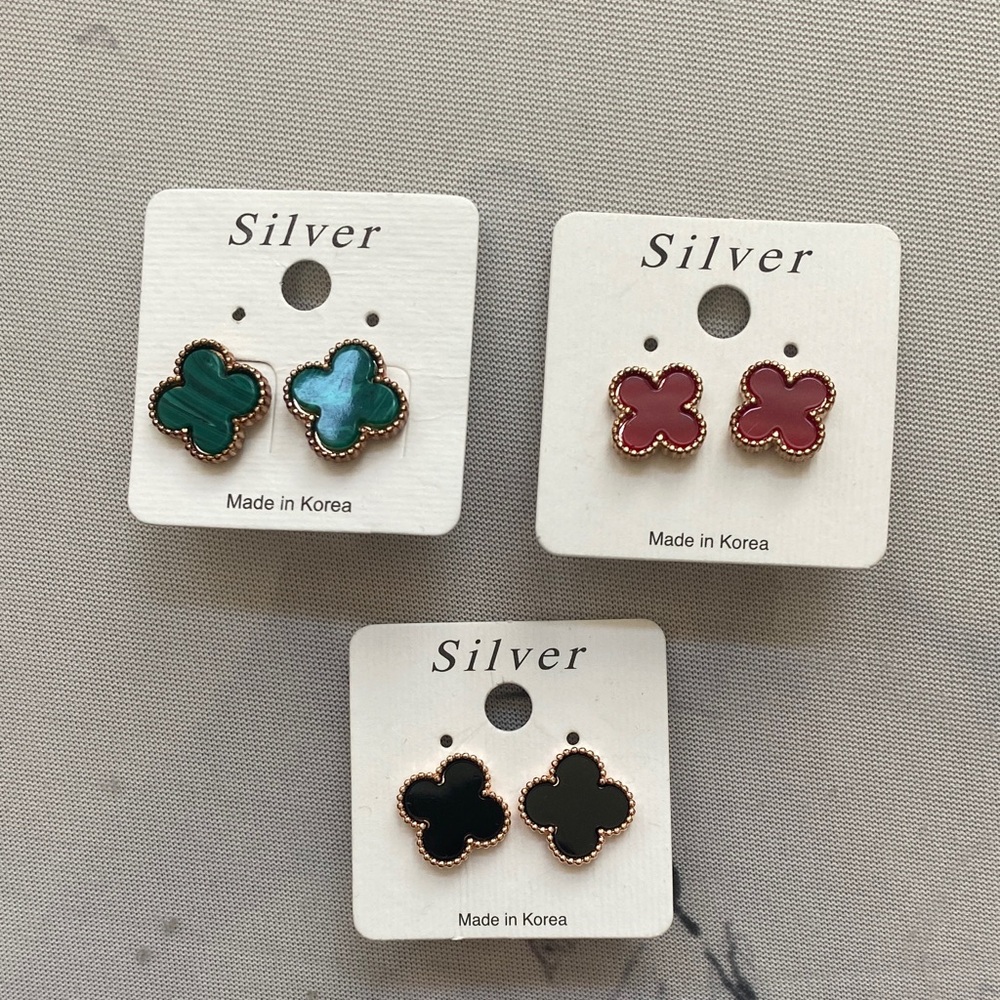 Clover Stud Earrings set 3 pairs  flower earrings  NWT